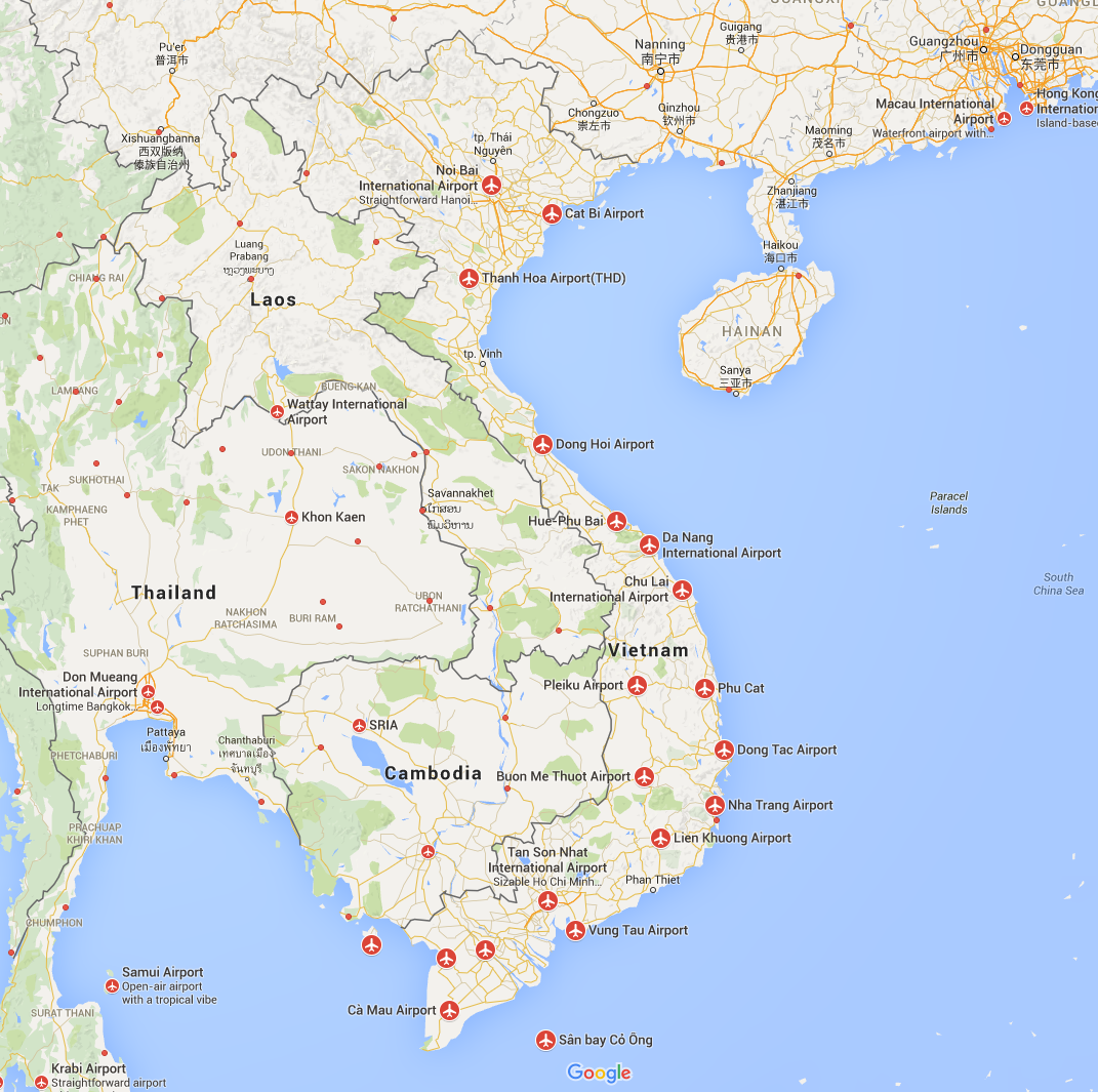 VIETNAM AIRPORTS MAP